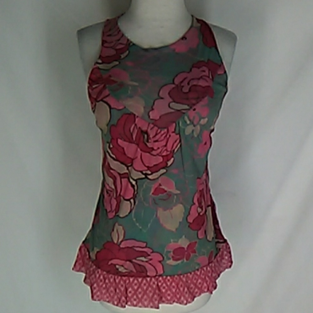 Sweet Pea Stacy Frati Ruffled Floral Top S